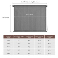 Vicllax Outdoor Roller Shade Patio Cordless Blinds Roll Up Shade 6 W X 6 L Mocha