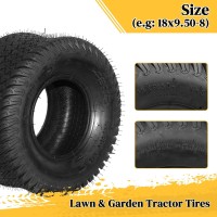 Parts-Diyer 2 Pcs 18X9.50-8 Lawn Mower Golf Cart Turf Tires Tubeless 4Pr