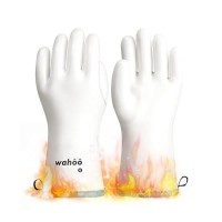 Wahoo Liquid Silicone Smoker Oven Gloves Foodcontact Grade Heat Resistant Gloves For Cooking Grilling Baking White M8