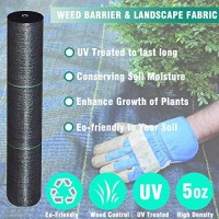 Snail 3Ft X 100Ft Weed Barrier Landscape Fabric Premium 5Oz Pro Heavy Duty Ground Cover Anti-Weed Gardening Mat High Permeability Easy Setup Commercial Outdoor Weed Mat