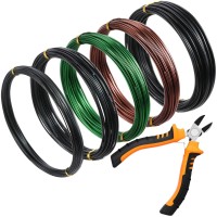 5 Roll Aluminum Bonsai Training Wire Tree 160 Feet Total With Bonsai Wire Cutter Anodized Wire 11520 Mm Training Wire For Ho