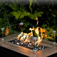 Gaspro 35 Lbs Fire Glass For Propane Fire Pit 12Inch Reflective Fireplace Glass Rocks For Fire Pit Table Black