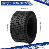 Partsdiyer 24X120012 Lawn Mower Tires 24X1200X12 Tractor Turf Tire 24X120012 Nhs Tires 8Pr Ply Tubeless Set Of 2