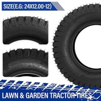 Partsdiyer 24X120012 Lawn Mower Tires 24X1200X12 Tractor Turf Tire 24X120012 Nhs Tires 8Pr Ply Tubeless Set Of 2