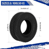 Partsdiyer 16X6508 Lawn Mower Tires 16X650X8 Tractor Turf Tire 16X6508 Nhs Tires 4Pr Ply Tubeless Set Of 2