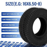 Partsdiyer 16X6508 Lawn Mower Tires 16X650X8 Tractor Turf Tire 16X6508 Nhs Tires 4Pr Ply Tubeless Set Of 2