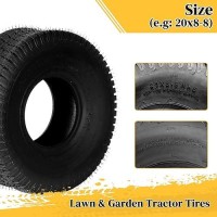 Partsdiyer 20X8008 Lawn Mower Garden Tires 20X800X8 Turf Tractor Golf Cart Tubeless Tires Set Of 2 4Ply