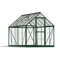 Palram Canopia Greenhouse Kit 6 X 10 Hobby Walkin Polycarbonate Heavy Duty Aluminum Frame Lockable Door And Vent Hybrid Fore