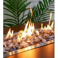 Grisun Fire Glass Mixed Color For Fire Pit 12 Inch 10 Pounds Reflective Tempered Glass Rocks For Natural Or Propane Fireplace