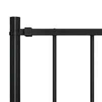 vidaXL Fence Panel with Posts Powdercoated Steel 56x41 Black 145211