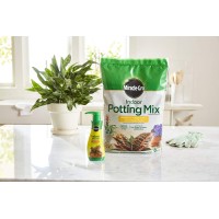 Miraclegro Indoor Potting Mix 6 Qt And Indoor Plant Food 8 Oz Bundle For Growing And Fertilizing Houseplants