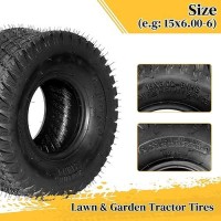 Partsdiyer 15X6006 Lawn Mower Tires 15X600X6 Tractor Turf Tire15X6006 Nhs Tires 4Pr Ply Tubeless Set Of 2