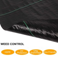 Tuffiom Weed Barrier 65 X 300 Ft Garden Landscape Fabric Uv Resistance Ground Cover 125Gsm37Oz Heavy Duty Material For Supe