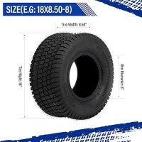 Partsdiyer 18X8508 Lawn Mower Tires 18X850X8 Tractor Turf Tire 18X85X8 Nhs Tires 4Pr Ply Tubeless Set Of 2