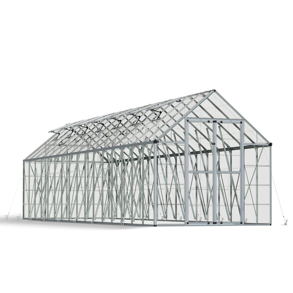 Palram Canopia Snap Grow 8 Ft X 32 Ft Greenhouse Kit Hobby Diy Walk In Green House Heavy Duty Polycarbonate With Aluminium