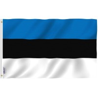 Anley Fly Breeze 3X5 Feet Estonia Flag Vivid Color And Fade Proof Canvas Header And Double Stitched Republic Of Estonia Fl