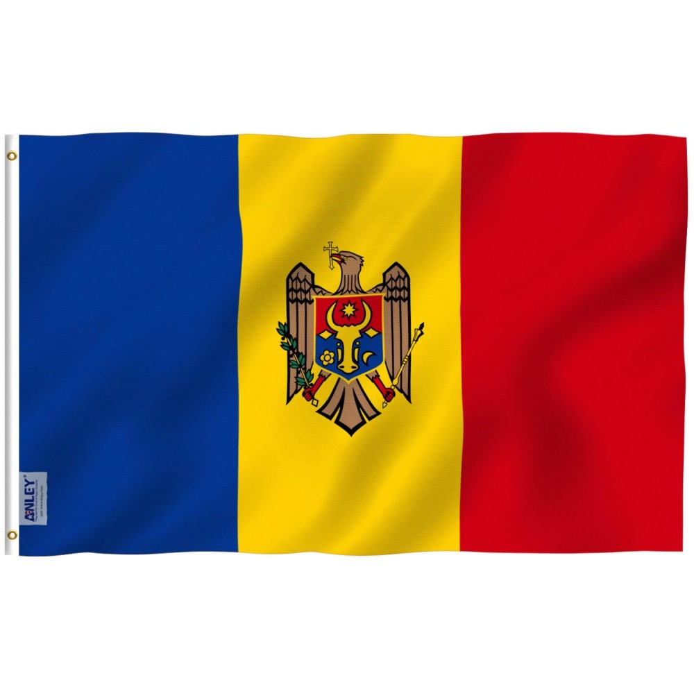 Anley Fly Breeze 3X5 Feet Moldova Flag Vivid Color And Fade Proof Canvas Header And Double Stitched Republic Of Moldova Fl