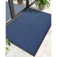 Dexi Large Door Mat Front Indoor Outdoor Doormat Heavy Duty Rubber Outside Rug For Entryway Patio Garage 48X72 Navy Blue