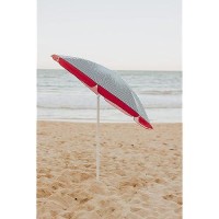 Picnic Time Outdoor Canopy Sunshade Beach Umbrella 5.5'  Small Patio Umbrella  Beach Chair Umbrella  (Blue Pinstripe Pattern)