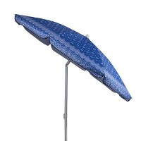 Picnic Time Outdoor Canopy Sunshade Beach Umbrella 5.5' - Small Patio Umbrella - Beach Chair Umbrella  (Blue With Paisley Pattern)