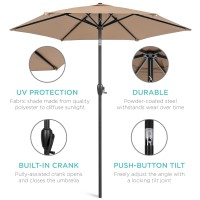 Best Choice Products 75Ft Heavyduty Round Outdoor Market Table Patio Umbrella Wsteel Pole Push Button Tilt Easy Crank Lift