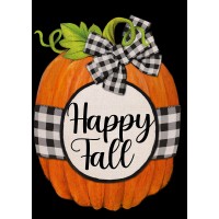 Covido Home Decorative Pumpkin Garden Flag Happy Fall House Yard Outdoor Welcome Decor Buffalo Plaid Check Sign Farmhouse Autu