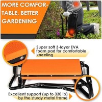 Lanniu Garden Kneeler And Seat Foldable Garden Stool Heavy Duty Garden Chair For Kneeling And Sitting Gardening Gifts For Wom