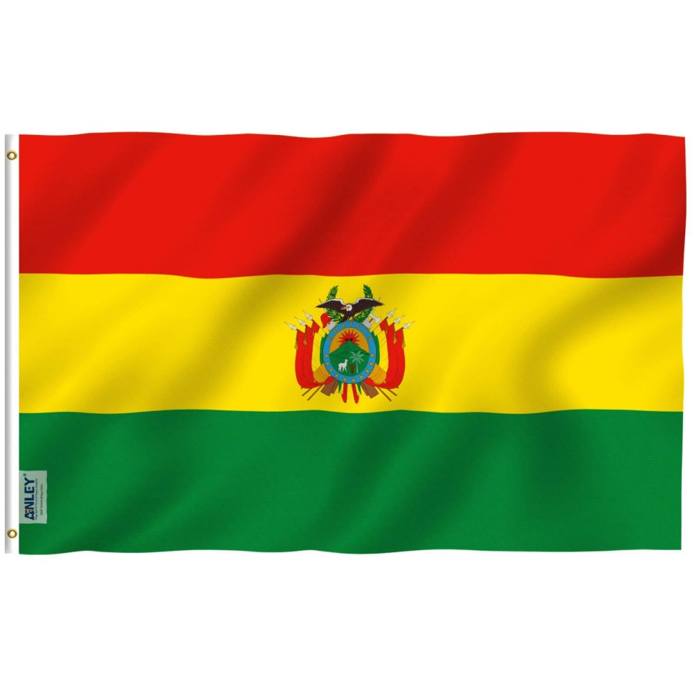 Anley Fly Breeze 3X5 Feet Bolivia Flag Vivid Color And Fade Proof Canvas Header And Double Stitched Bolivian National Flag