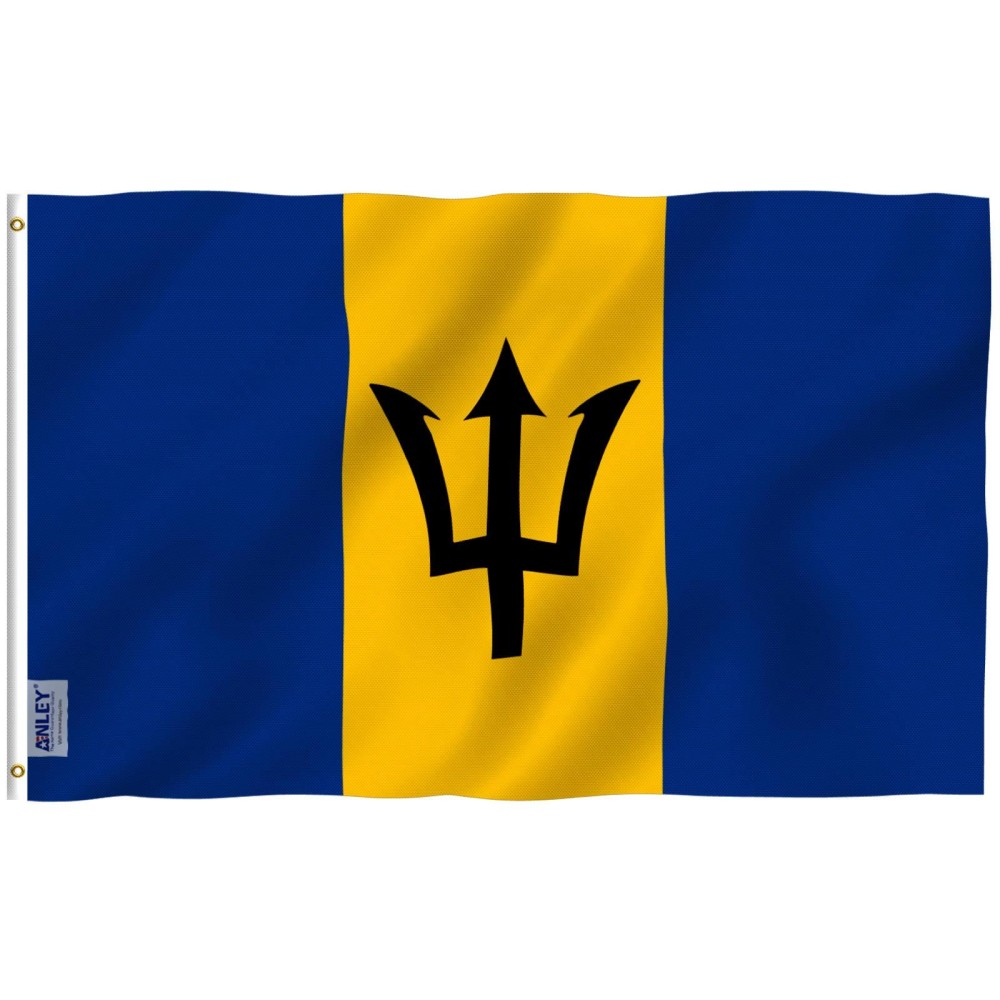 Anley Fly Breeze 3X5 Feet Barbados Flag Vivid Color And Fade Proof Canvas Header And Double Stitched Barbadian Flags Polye