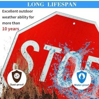 Stop Signs  (2 Pack) 18 X 18 Inches Octagon Engineer Grade Reflective Sheeting Street Slow Warning Signs  Rust Free Aluminum  Reflective  Uv Protected And Waterproof  Weather Resistant  Durable Ink