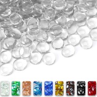 Grisun 10 Pound Ultra Clear Fire Glass Beads For Fire Pit 12 Inch White Reflective Fireglass Drops Decorative For Fireplace