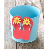 Flip Flop Gardening Planter Coastal Style Landscaping Accent Blue