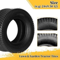 24X95012 Lawn Mower Tires 24X950X12 Tractor Turf Tire 24X950X12 Nhs Tires 4Pr Ply Tubeless Set Of 2