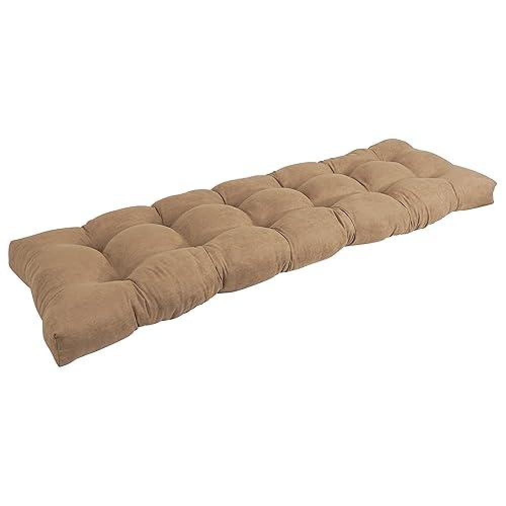 Blazing Needles Microsuede Tufted Bench Cushion, 55