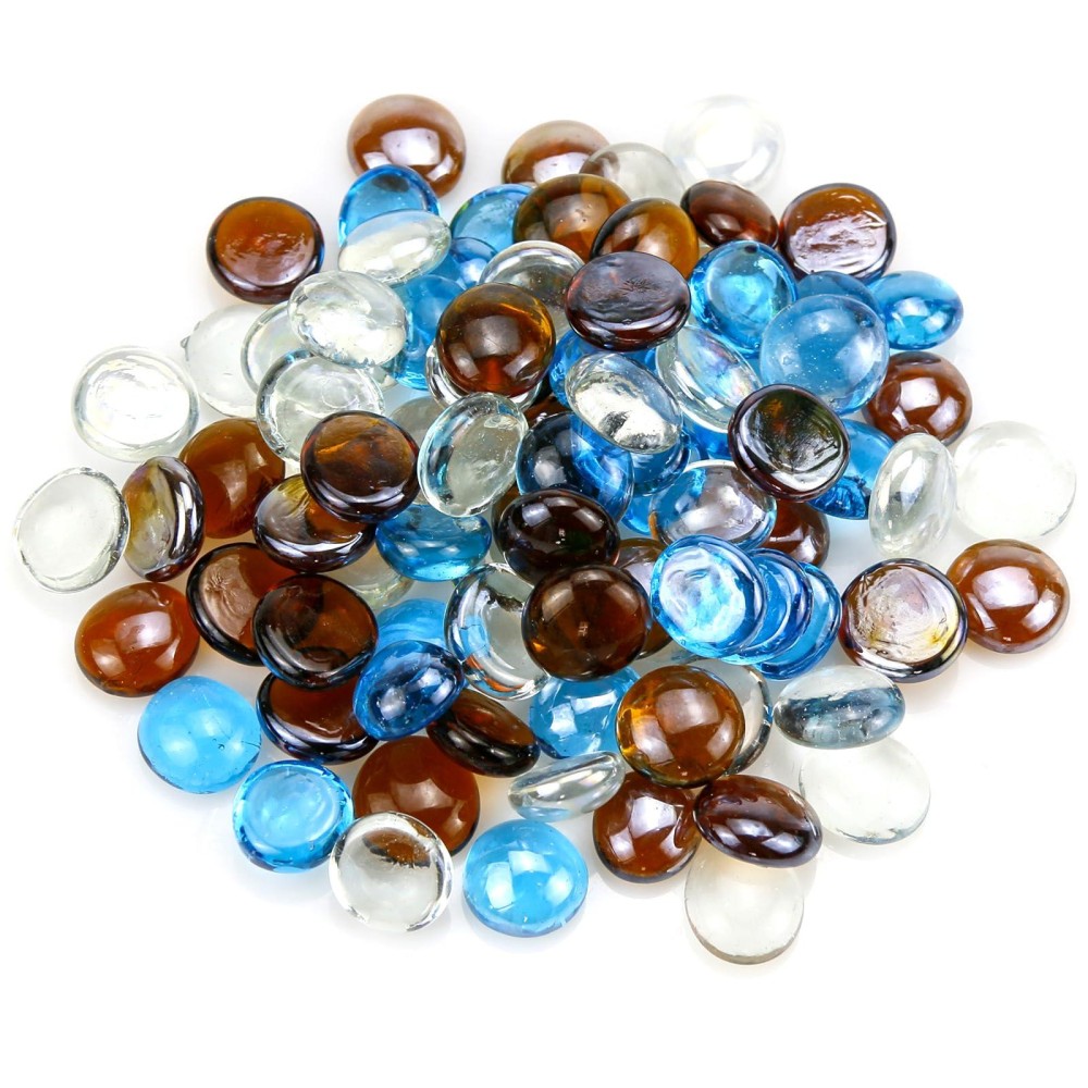 Grisun 10 Pounds Blend Fire Glass Beads For Fire Pit 12 Inch Reflective Round Glass Decorative For Natural Or Propane Firepl