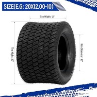 Partsdiyer 20X120010 Lawn Mower Tires 20X1200X10 Tractor Turf Tire 20X120010 Nhs Tires 4Pr Ply Tubeless Set Of 2