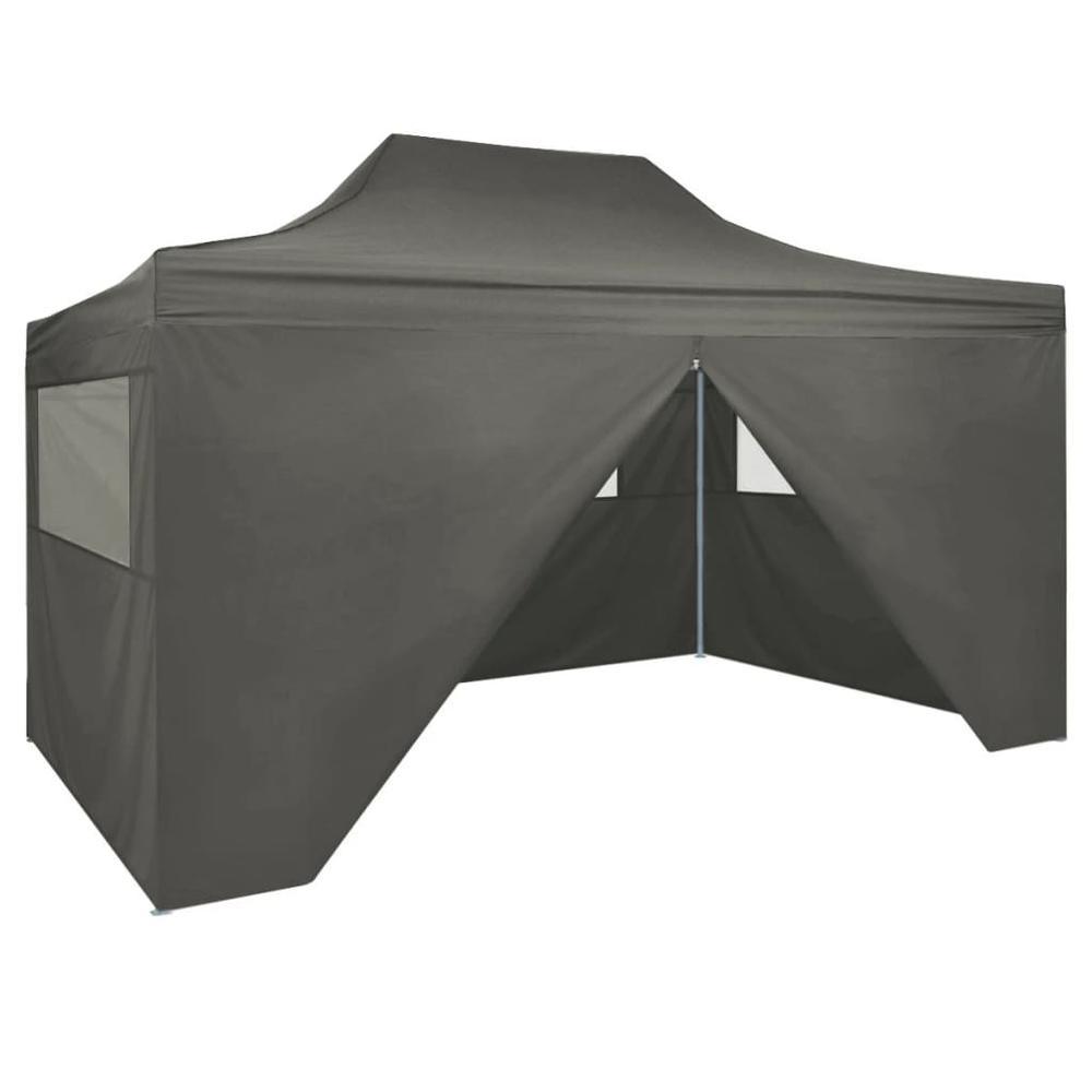 vidaXL Professional Folding Party Tent with 4 Sidewalls 1181x1575 Steel Anthracite 48897