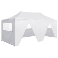 vidaXL Professional Folding Party Tent with 4 Sidewalls 1181x2362 Steel White 48868