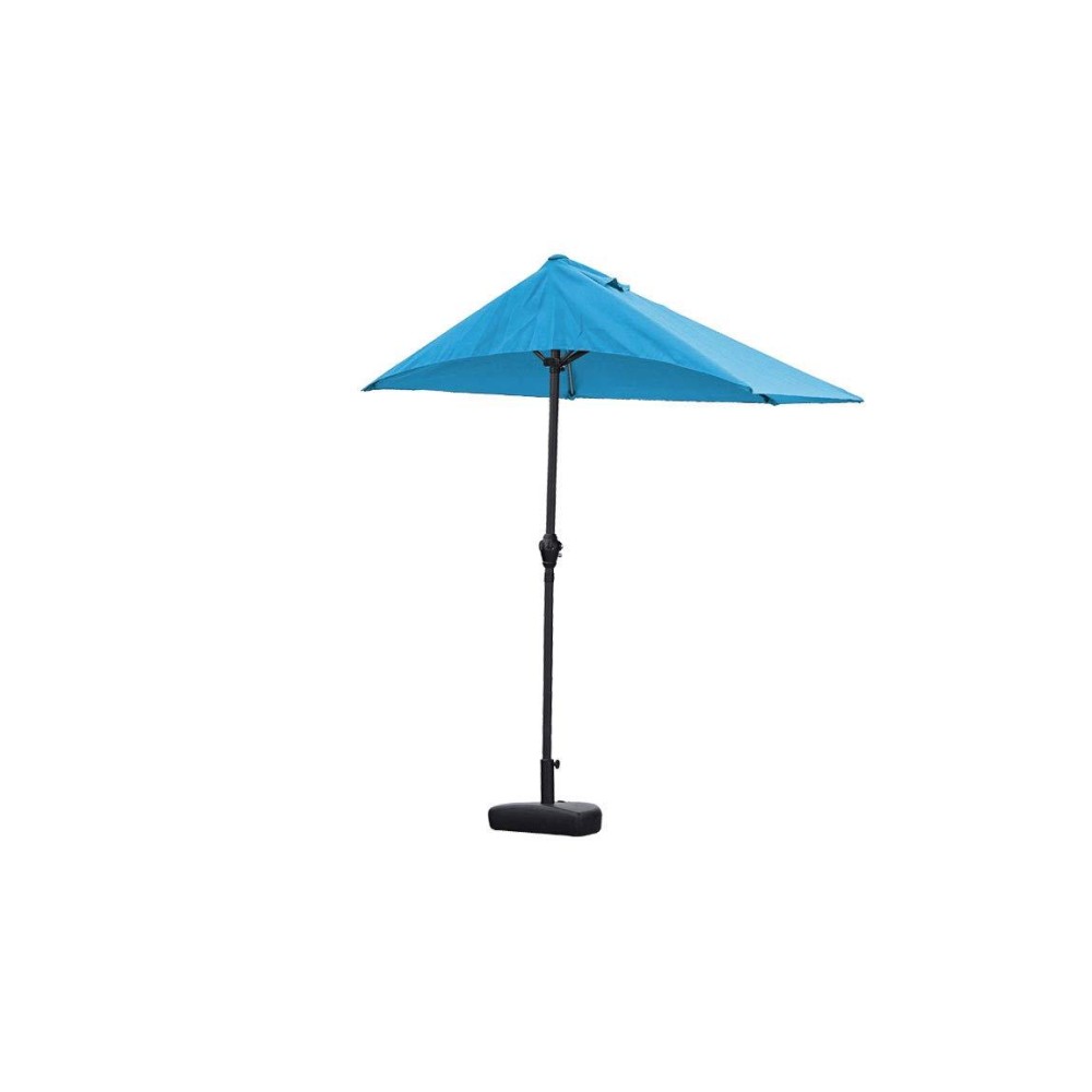 Homeroots Fabric 110 X 10 Blue Iron Side Wall Umbrella