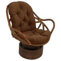 Rattan Swivel Rocker with Outdoor Fabric Cushion Mocha