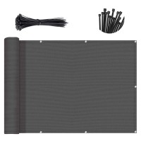 Sunny Guard 3X16 Dark Grey Balcony Deck Privacy Screen Fence Apartments Railing Screen Heavy Duty Wind Screen For Outdoor Bac