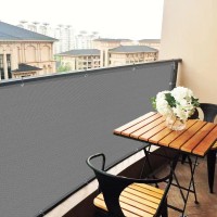 Sunny Guard 3X10 Dark Grey Balcony Privacy Screen Fence Apartments Railing Cover Heavy Duty Mesh Windscreen For Outdoor Deck B