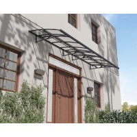 Palram Canopia Amsterdam 4460 15 Ft X 5 Ft Awning Durable Steel Support Aluminum Trim And Polycarbonate Panels With Uv Pro