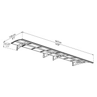 Palram Canopia Amsterdam 4460 15 Ft X 5 Ft Awning Durable Steel Support Aluminum Trim And Polycarbonate Panels With Uv Pro