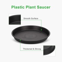 Growneer 6 Packs 12 Inches Plant Saucer Drip Trays Suit For Pots Less Than 10 Inches Bottom Diameter Round Plastic Plant Pot S