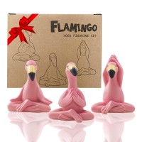 Goodeco 24 Mini Yoga Flamingo Figurines Tiny Gifts Whimsical Kawaii Pink Flamingo Desk Decor Set Of 3 Fairy Garden Lawn St