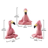 Goodeco 24 Mini Yoga Flamingo Figurines Tiny Gifts Whimsical Kawaii Pink Flamingo Desk Decor Set Of 3 Fairy Garden Lawn St