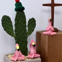 Goodeco 24 Mini Yoga Flamingo Figurines Tiny Gifts Whimsical Kawaii Pink Flamingo Desk Decor Set Of 3 Fairy Garden Lawn St