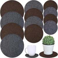 Drymate Plant Coaster Mat Reversible Charcoalbrown 6 8 10 Set Of 12 4 Of Each Size Roundfabric Absorben