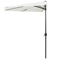 Abccanopy Patio Umbrella 9Ft Outdoor Half Umbrellas For Patio Backyard Garden Deck Light Beige